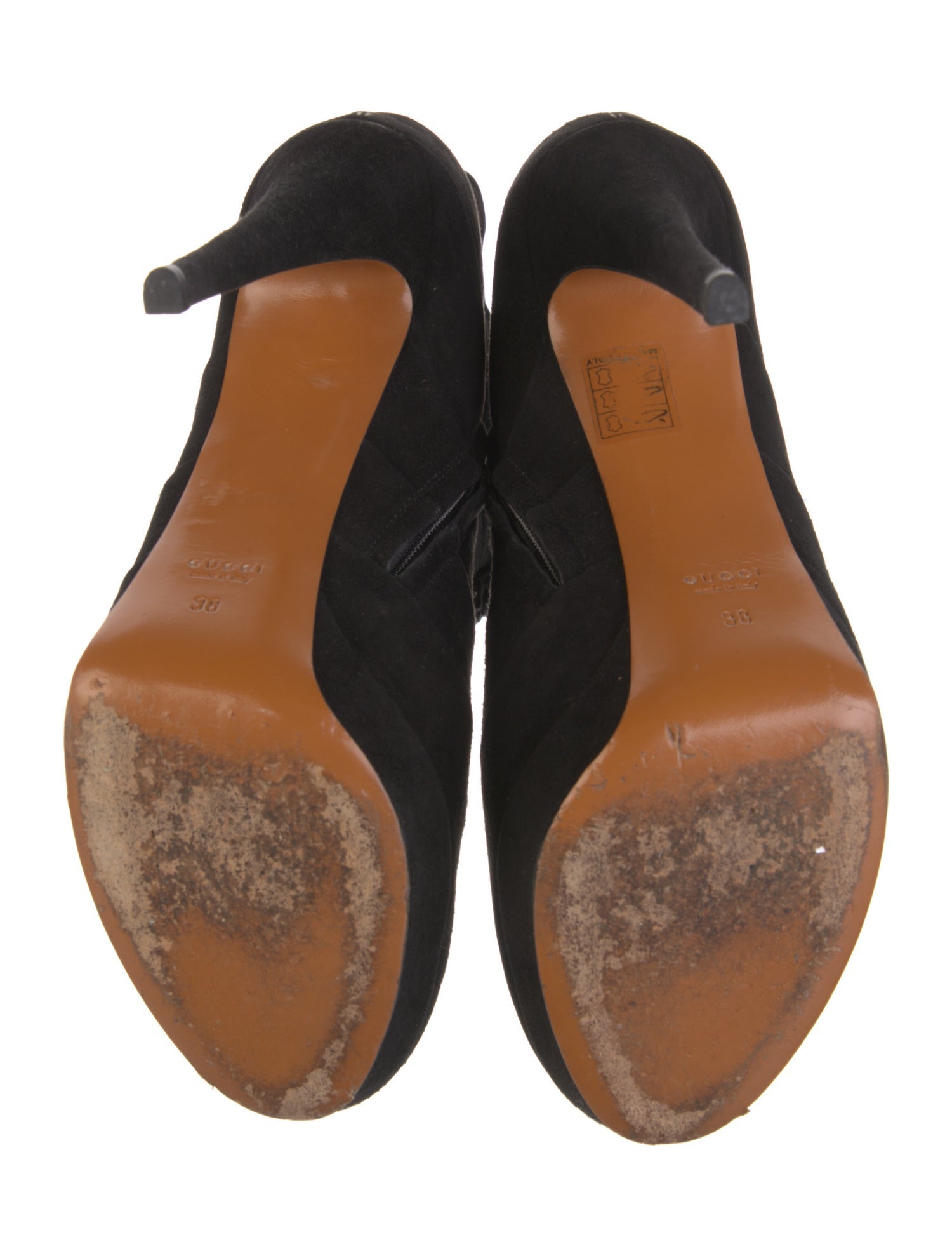 Gucci Suede Fringe Trim Accent Lace-Up Boots